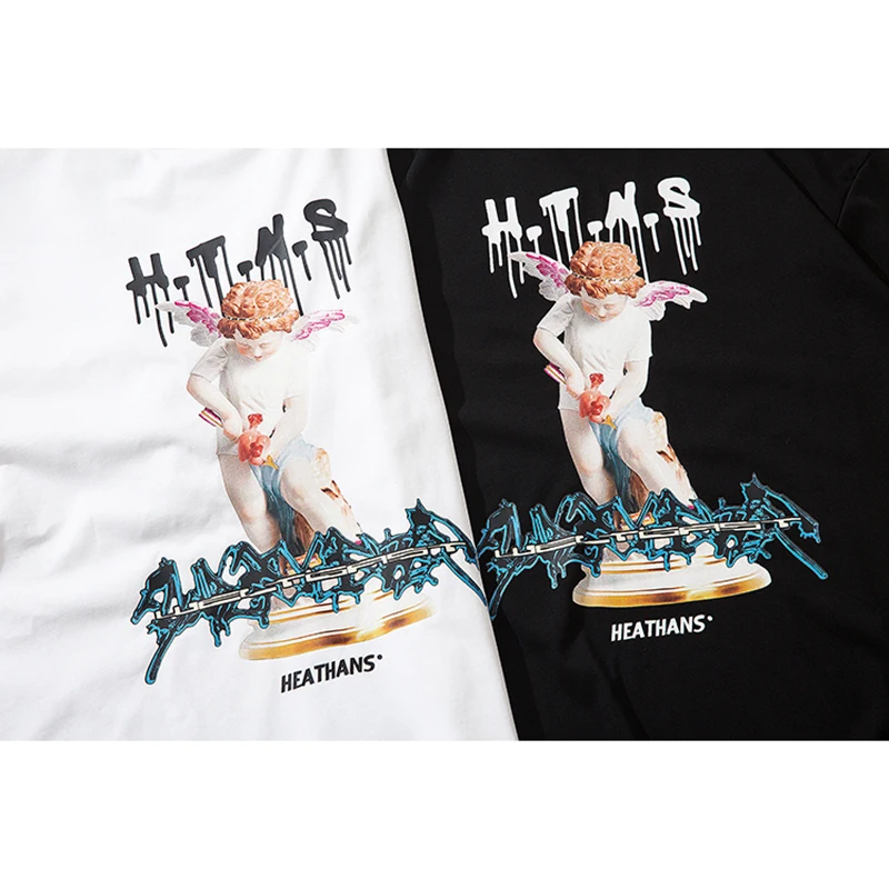 

2021 Teachwear Funny Tshirts Hip Hop Prayer Print Tees Shirts Streetwear Harajuku Fashion Loose Short Sleeve Black Tops Clothing