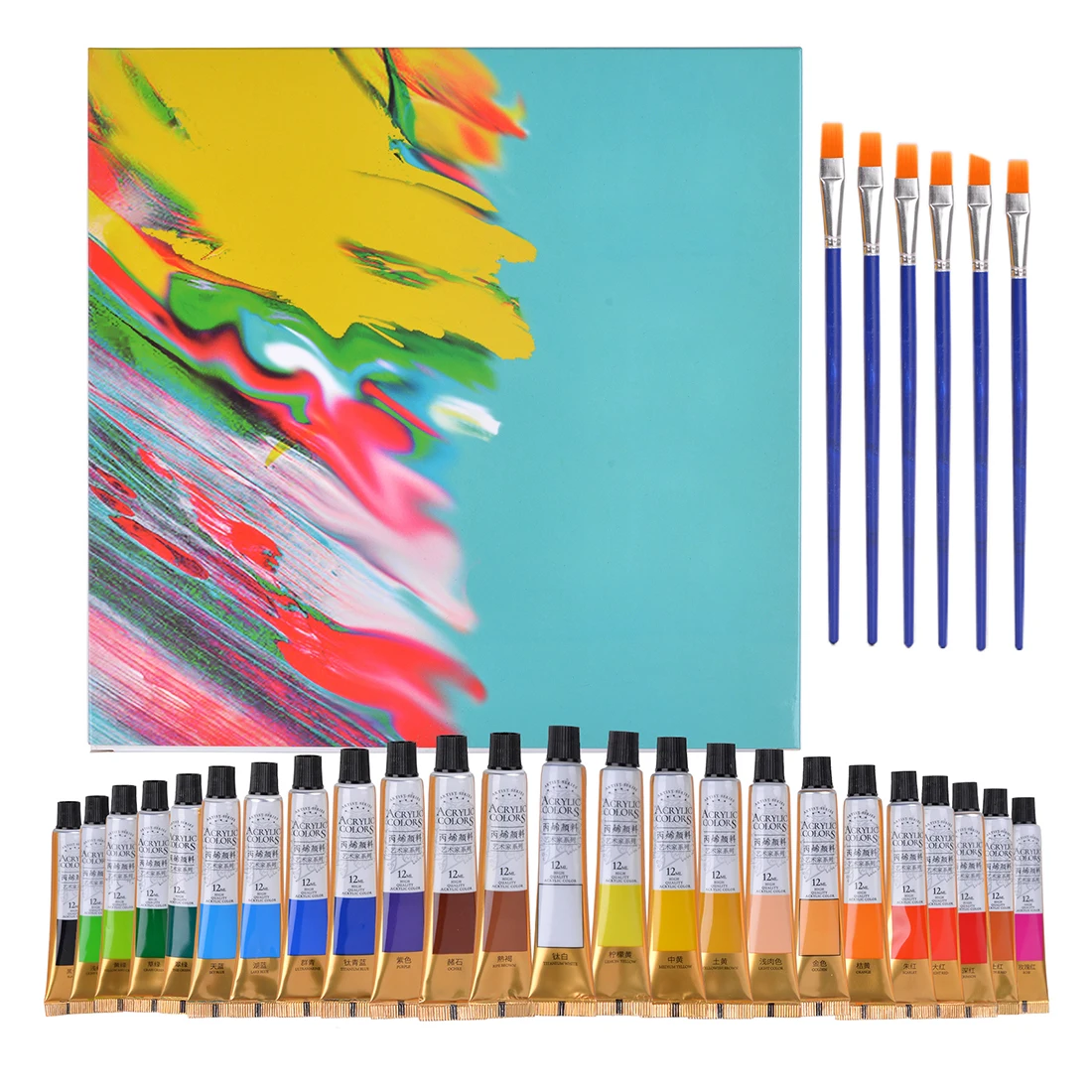

Professional Acrylic Paint 12/18/24 Colors Waterproof 12ml Tubes Drawing Painting Pigment Hand Painted Wall Paint for Artist DIY
