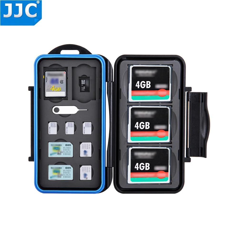 jjc camera waterproof memory card case box for sdhc sdxc msd xqd sim cf micro sd nano sim cards holder storage for dslr camera free global shipping