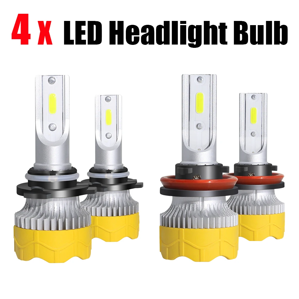 LED Headlight Buildreamen2 4 шт. автомобиль фара дальнего света+ ближнего и дальнего света 9005 H11 светодиодный галогенная лампа фары 12V для Scion IQ 2012 2013 - Цвет: LED Headlight