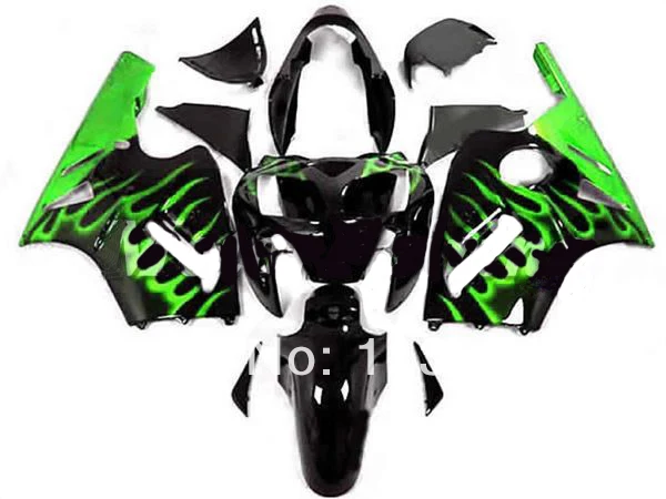 

100%NEW Green Flame Black Fairing Kit FOR KAWASAKI NINJA ZX-12R 02-05 ZX 12R 02 03 04 05 ZX 12R 2002 2003 2004 2005 +7Gifts