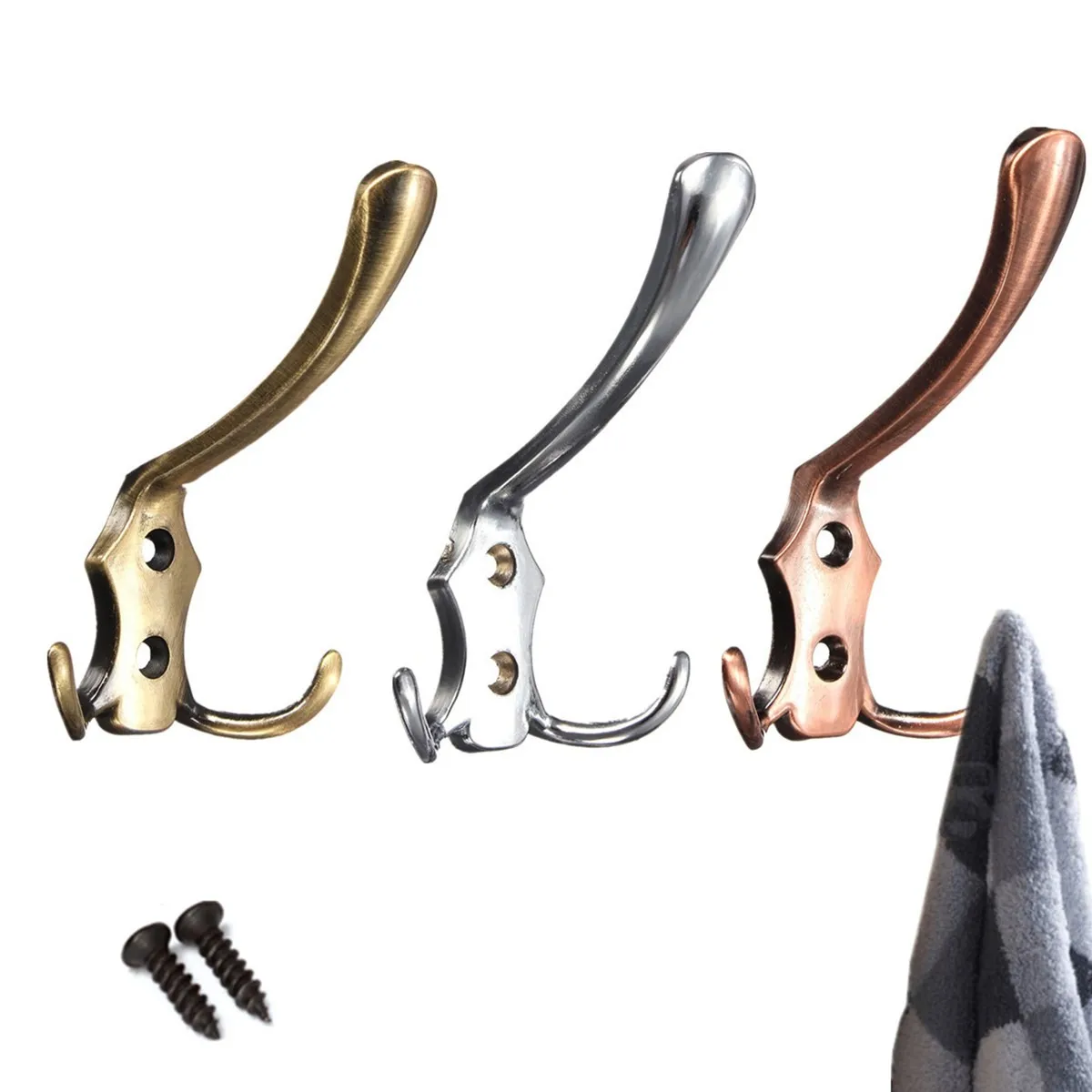 Домашняя кухня ретро двойной настенный крючок из цинкового сплава вешалка для