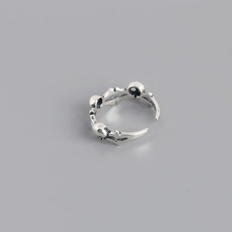 Кольцо на палец в стиле стимпанк для женщин и мужчин регулируемое серебро 100%