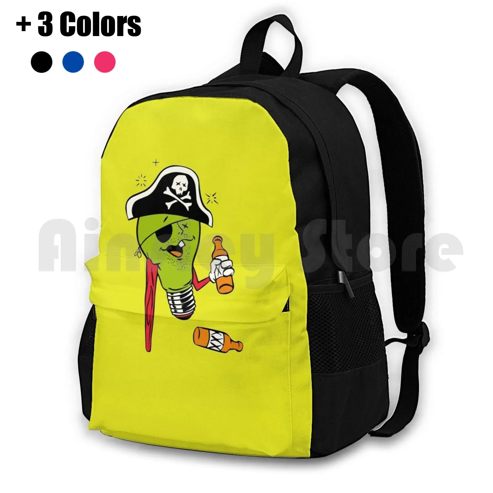 

Stumpy The Pirate Outdoor Hiking Backpack Riding Climbing Sports Bag Joshua Homme Chris Goss American Band Character Cool Happy