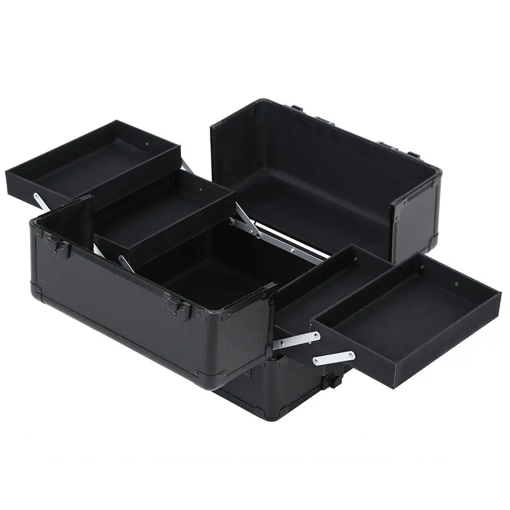 Многослойный вместительный косметический чехол для женщин чемодан на колесиках