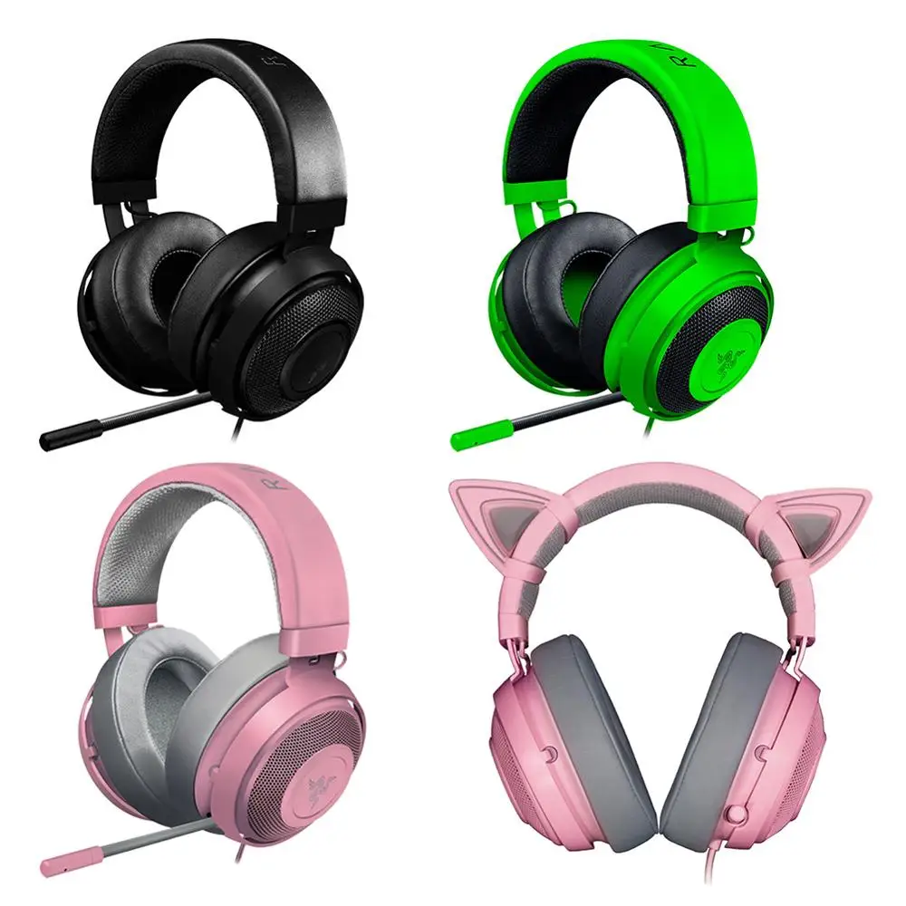 Универсальные наушники razer Kraken V2 3 цветов 3,5 мм, проводные наушники с шумоподавлением, игровая гарнитура с микрофоном