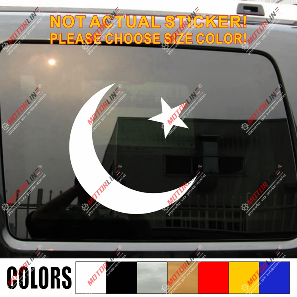 Виниловый стикер с изображением флага Пакистана Полумесяца ислам | Автомобили и