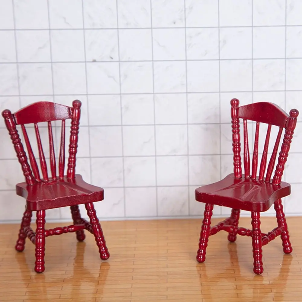112 mini wooden furniture simulation desk coffee table chairs miniature model toys for doll house decoration accessories free global shipping