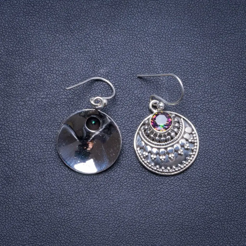 Уникальные серьги из стерлингового серебра 925 пробы с натуральным радужным