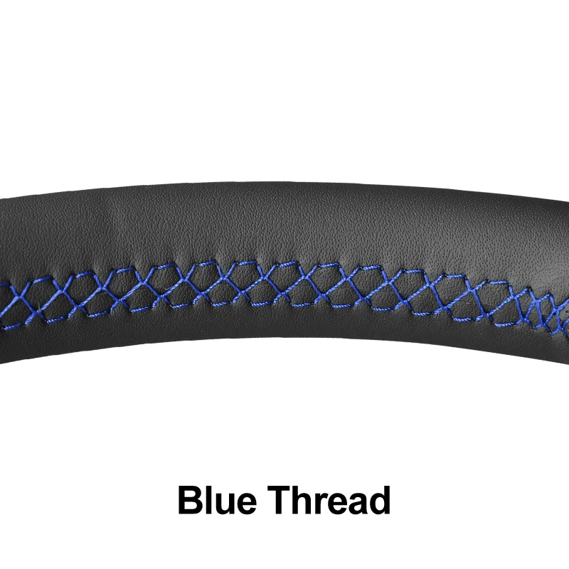 Blue Thread Ручной стежок черный искусственный кожаный чехол рулевого колеса автомобиля для Nissan X-Trail Qashqai Rogue(Sport) Leaf Kicks Altima Micra - Название цвета: Blue Thread