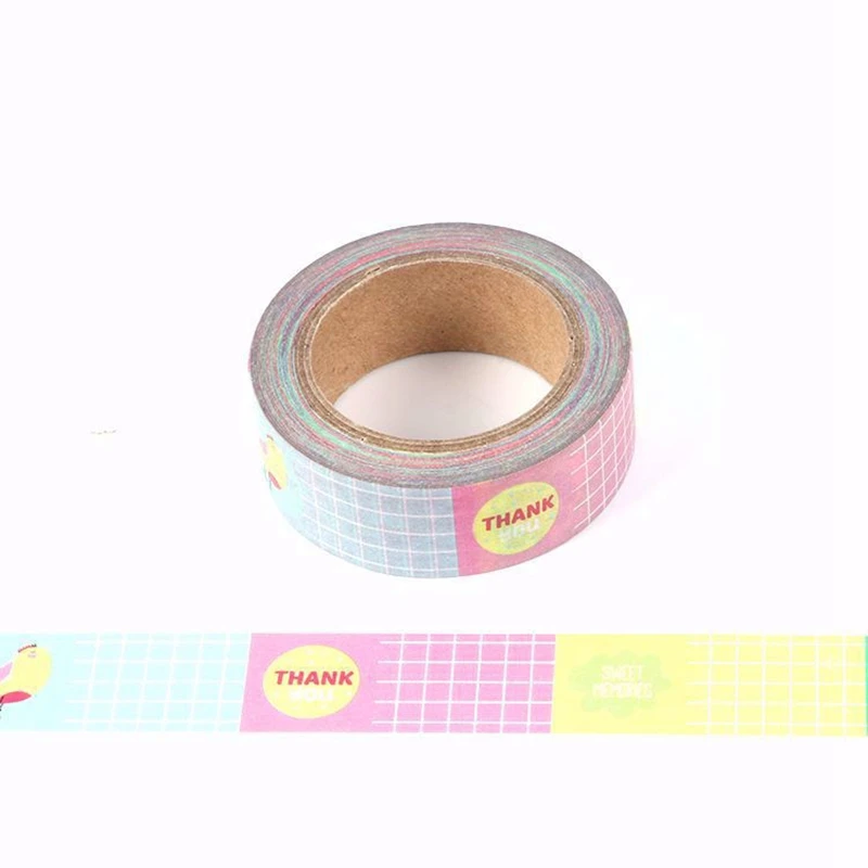 

10pcs/Lot Decorative Cute Colorful Check Washi Tapes DIY Planner Scrapbooking Stickers Adhesive Masking Tape Kawaii Papeleria