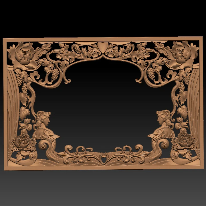 Декоративная рамка 3D рельефная модель в формате STL ЧПУ роутер резьба гравировка