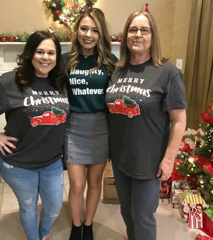 Рождественские Семейные комплекты с Сантой футболки для женщин мужчин и детей