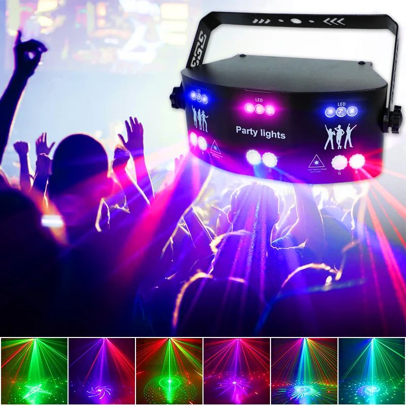 

LED 15 Eyes Disco Laser Stage Lights Party Light DMX Strobe Lamp DJ Projector Decoration Music Lighting for Home Club Parti