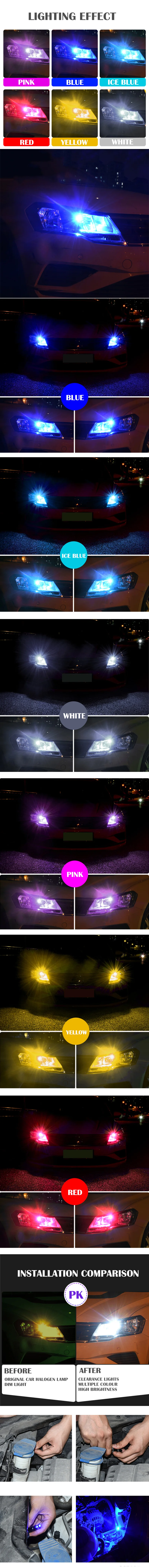 2 шт. T10 Led W5W Canbus декодирования белый цвет желтый, синий; размеры 34–43 168 194 лампы Габаритные огни для Audi A1 A3 A4 A5 A6 A7 C5 C6 Q7 R8