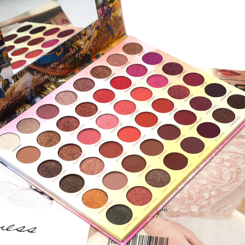 48 цветов s модные тени для век Палитра матовые блестящая палитра на День святого