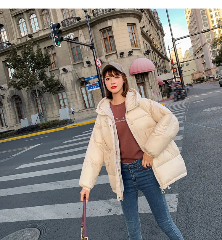 Женский короткий пуховик из хлопка с защитой от ветра|Женские парки| |