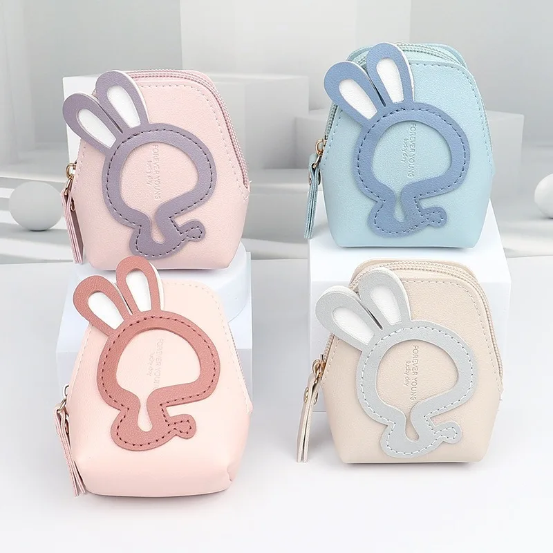 

Korean rabbit pocket change purse woman sweet lady mini storage bag key pendant coin bag