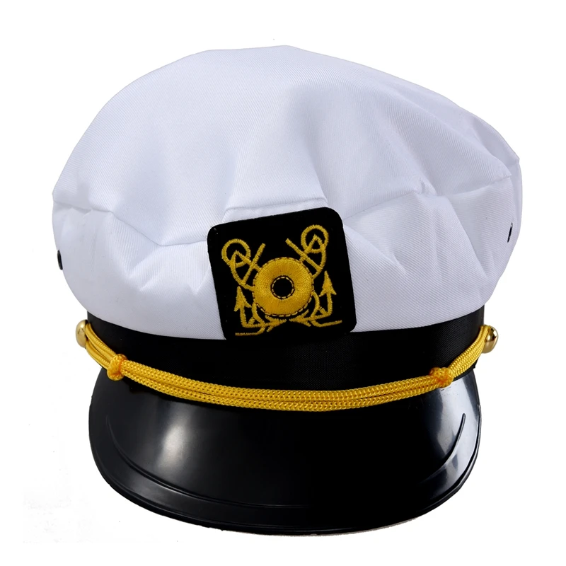 White Navy Sailor Cap Captain Marino Marin Uniform Cotton Color Black | Аксессуары для одежды
