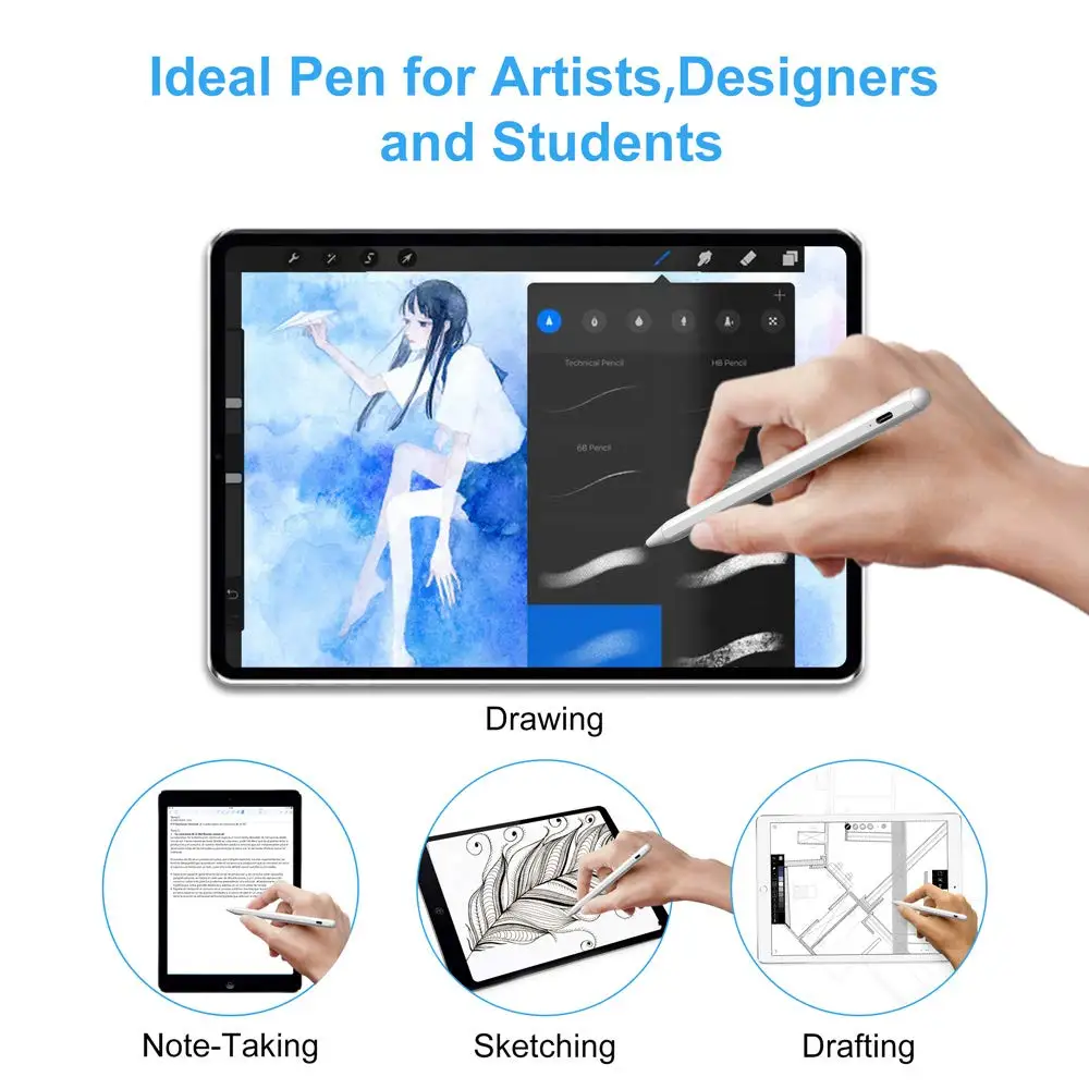 Для Apple Pencil 2 стилус для iPad Pro 11 12,9 9,7 Air 3 10,2 Mini 5 активный карандаш ручка для рисования без задержки