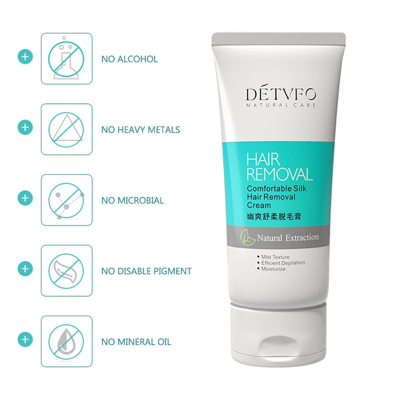 

DETVFO Hair Removal Cream Comfortable Silk Hair Remove Tool Mild Non-irritating Formula Natural Extraction Efficient Depilation