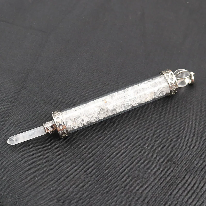 XSM Reiki Wand подвеска скипетр духовный баланс каменная крошка Bottle белый кристалл