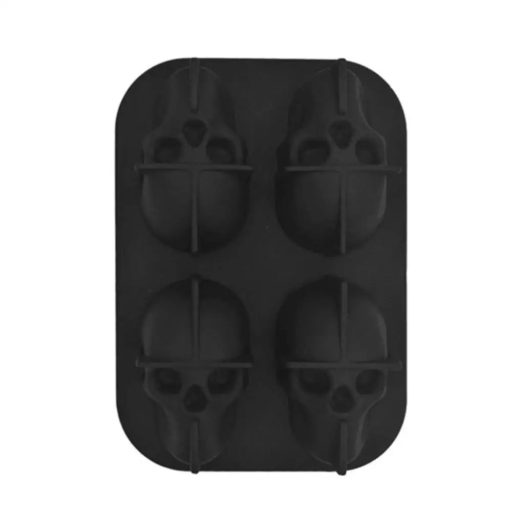 Ice Cube Maker Skull Shape Chocolate Mould Cream DIY Tool Whiskey Wine Cocktail Silicone Mold | Бытовая техника