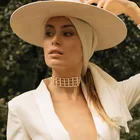 Новинка весны 2021, модное ожерелье из крупной металлической сетки стразы, женское популярное креативное вечернее ювелирное изделие, аксессуары