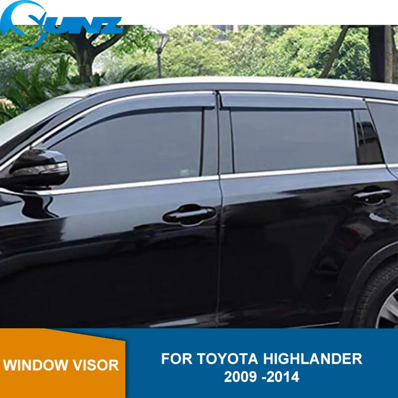 Боковых окон для TOYOTA HIGHLANDER 2009 2010 2011 2012 2013 окно козырек вентиляционный козырек от солнца и дождя дефлектор гвардии SUNZ