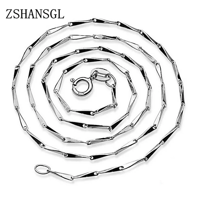 Классическая Базовая цепочка 100% серебряный цвет застежка лобстер регулируемое