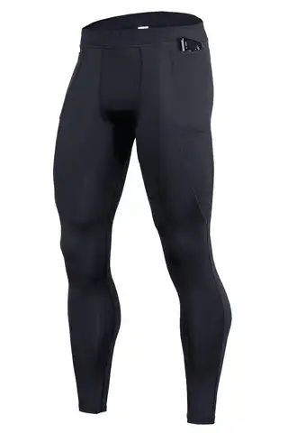 Мужские компрессионные брюки, быстросохнущие беговые колготки, спортивные штаны для фитнеса и бега, тренировочные мужские спортивные Легг...