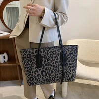 black brown leopard womens black large leather shoulder bags big handbags tote bag with zipper for women new 2022 trend