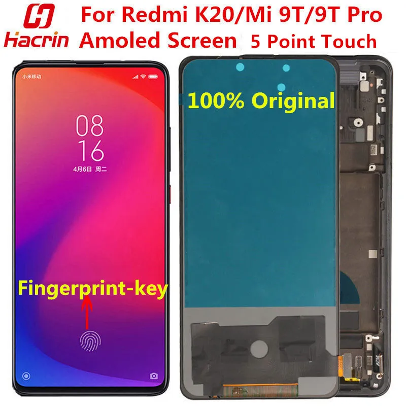 ЖК дисплей и сенсорный экран для Xiaomi Mi 9T Pro оригинальный Amoled с отпечатком пальца