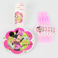 30pcslot birthday party supplie minnie mouse party decor paper cups plates baby shower for 10 people kids minnie birthday decor