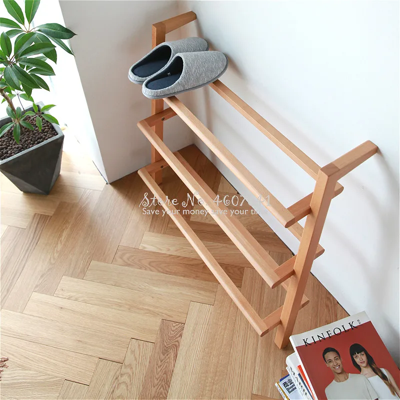 3 слоя скандинавские простые креативные полки для хранения обуви из дерева