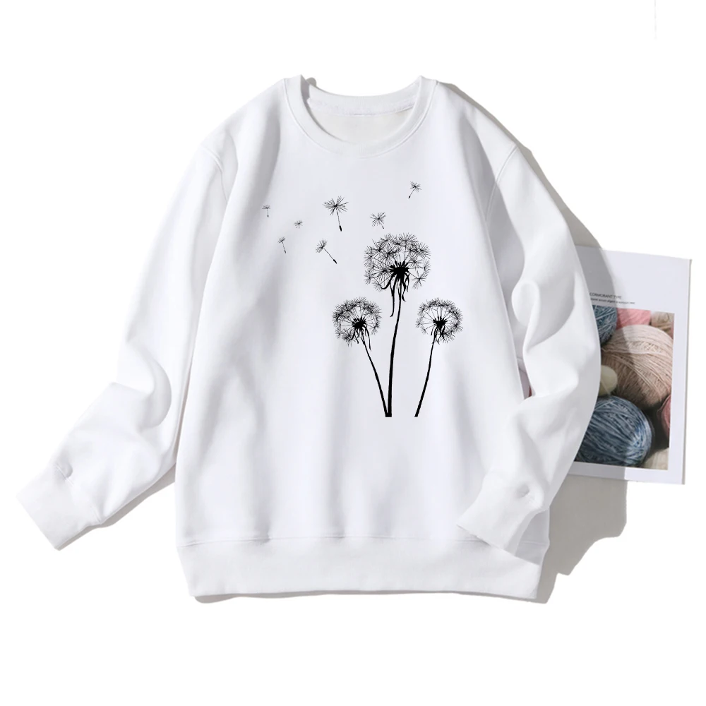 

Aesthetic Dandelion Move with the Wind Spring Sweatshirts Women Spring Cozy Clothing Fashion Harajuku Streetwear Plus Size