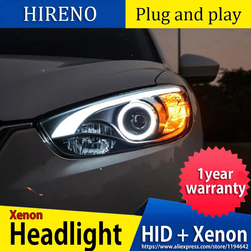 Автомобильный Стайлинг чехол для фары Mazda CX-5 светодиодный DRL Объектив Двойной Луч