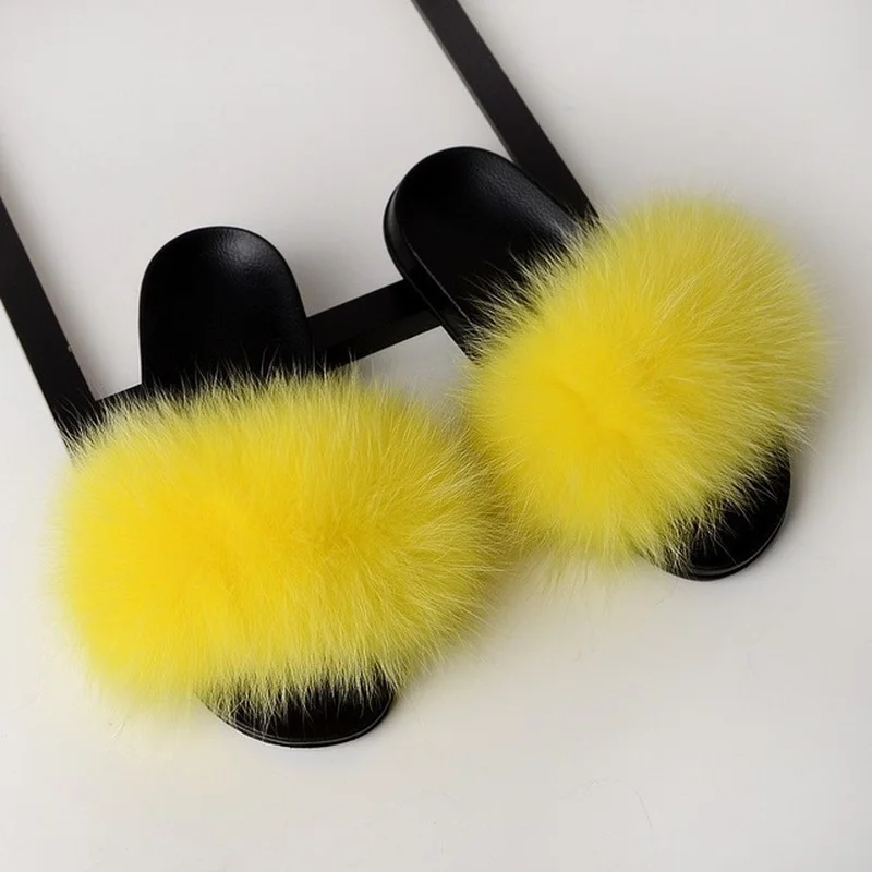 

Fluffy Fur Slippers New Arrival Girl Luxury Ladies Indoor Warm Furry Fur Flip Flops Women Amazing Plush Fur Slides Wholesale Hot