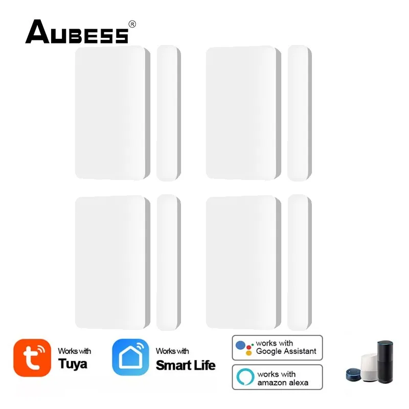 

Aubess Tuya Smart WiFi Door Sensor Door Open /Closed Detectors WiFi App Notification Alert Security Alarm With Alexa Google Home