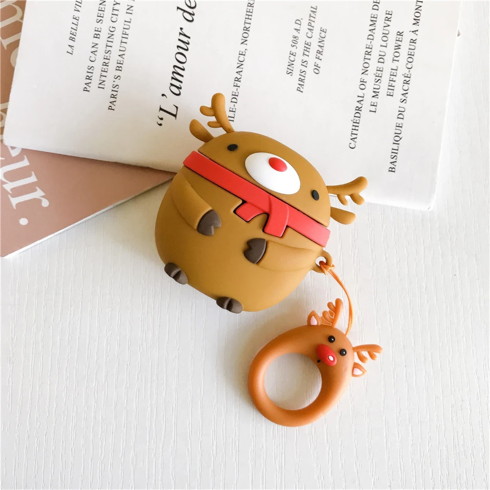 Christmas Soft Silicone Case For Apple AirPods 2/1 Earphone Protective Cover AirPod Air pods Charging Box | Электроника