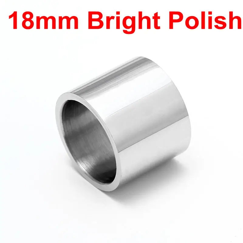18 мм тусклый черный титан кольцо для мужчин - Цвет основного камня: 18mm Bright Silver
