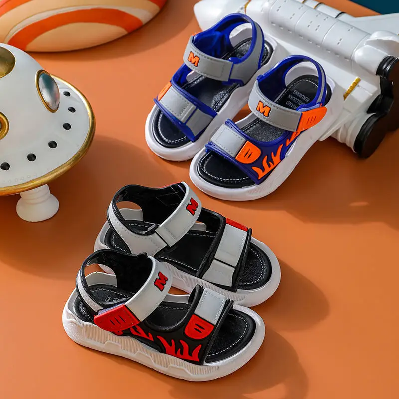 Sandalias antideslizantes de fondo suave para ni&ntilde;os, zapatos de playa a la moda, novedad de verano, 2021-2