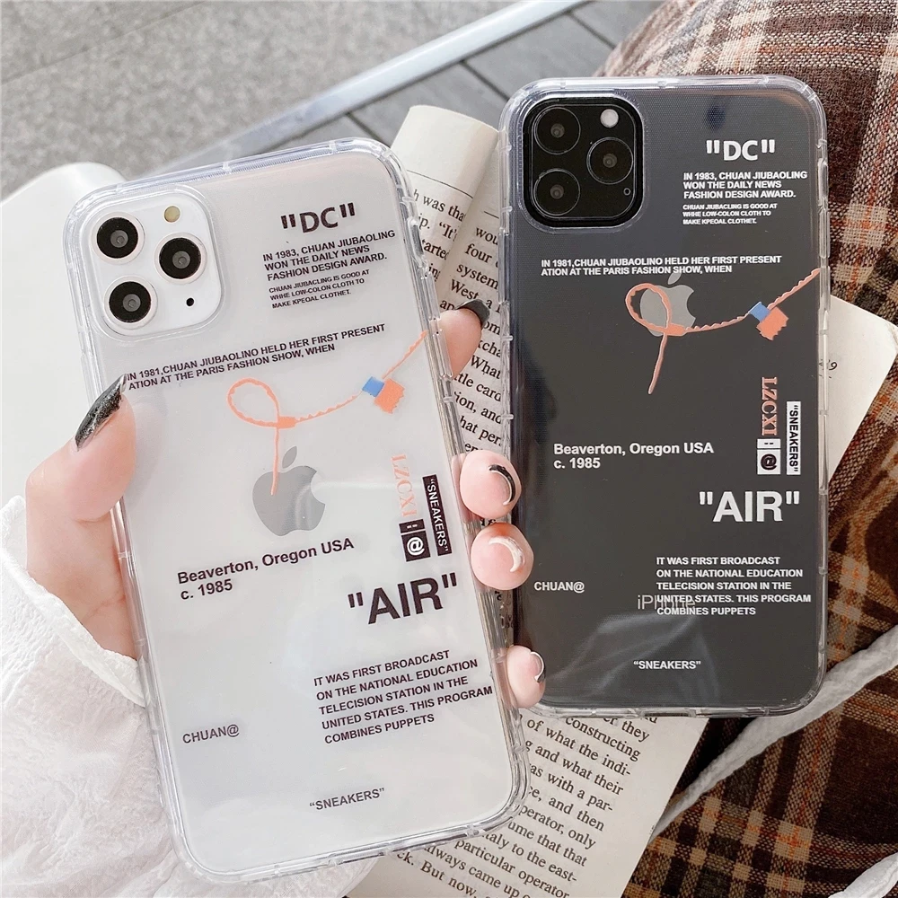 

Fashion Tides Brand Sneakers Phone Case For iPhone 12 11 Pro X XR XS MAX 7 8 Plus Simple label letter Sofe Silicone Cover Coque