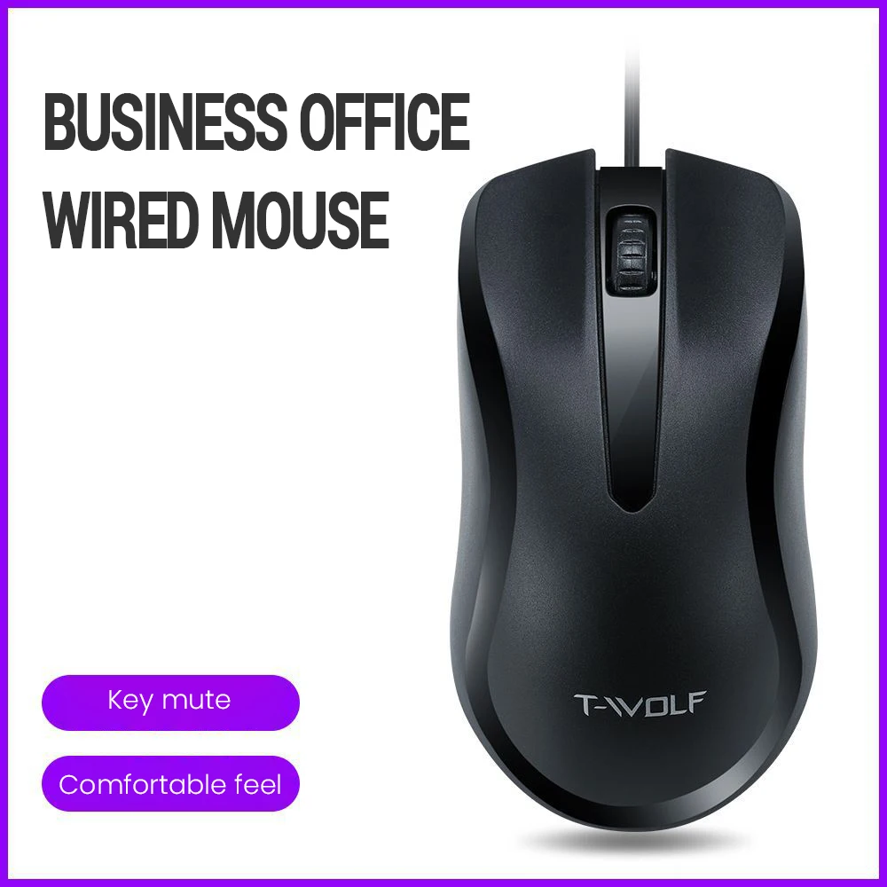 

Computer Optical Mouse 1000DPI Classic USB Wired Home Office Ergonomic Mice Silent Click For PC Computer Laptop Desktop Notebook