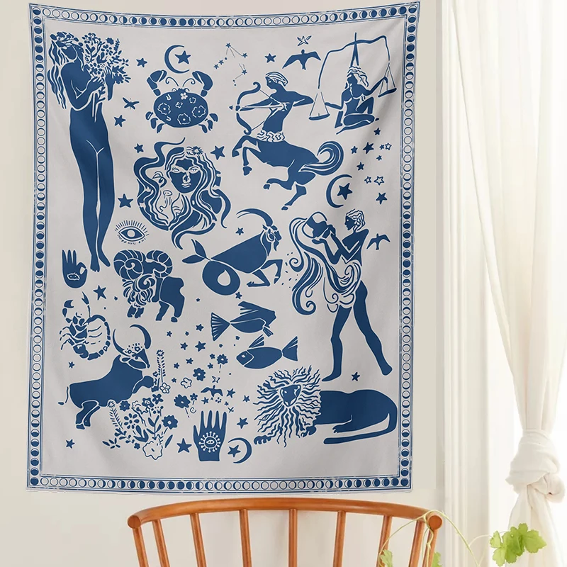 Гобелен в стиле созвездий Таро гобелен бохо с карточками Настенный Коврик для