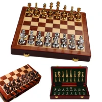 chess games sets metal glossy pieces set 3030cm high end luxury professional wooden board games children adult gift ornaments