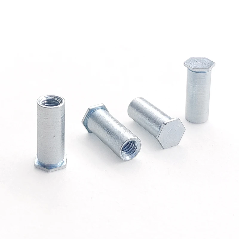 100 шт. оцинкованная гайка из углеродистой стали с отверстием под давлением 4/5/6/7/6 0