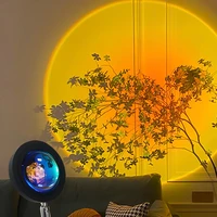 usb rainbow sunset projection lamp colorful projector led table lamp bedroom bar coffee wall decoration atmosphere night light
