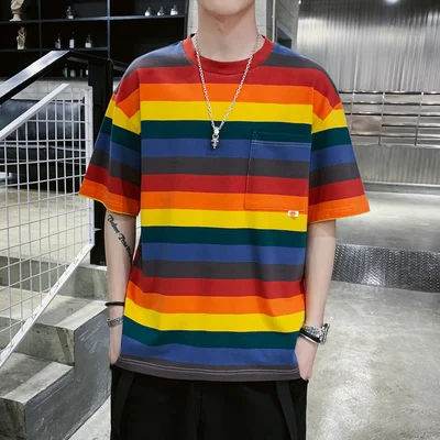 

Short-sleeved men's t-shirt casual breathable half-sleeved top 2642