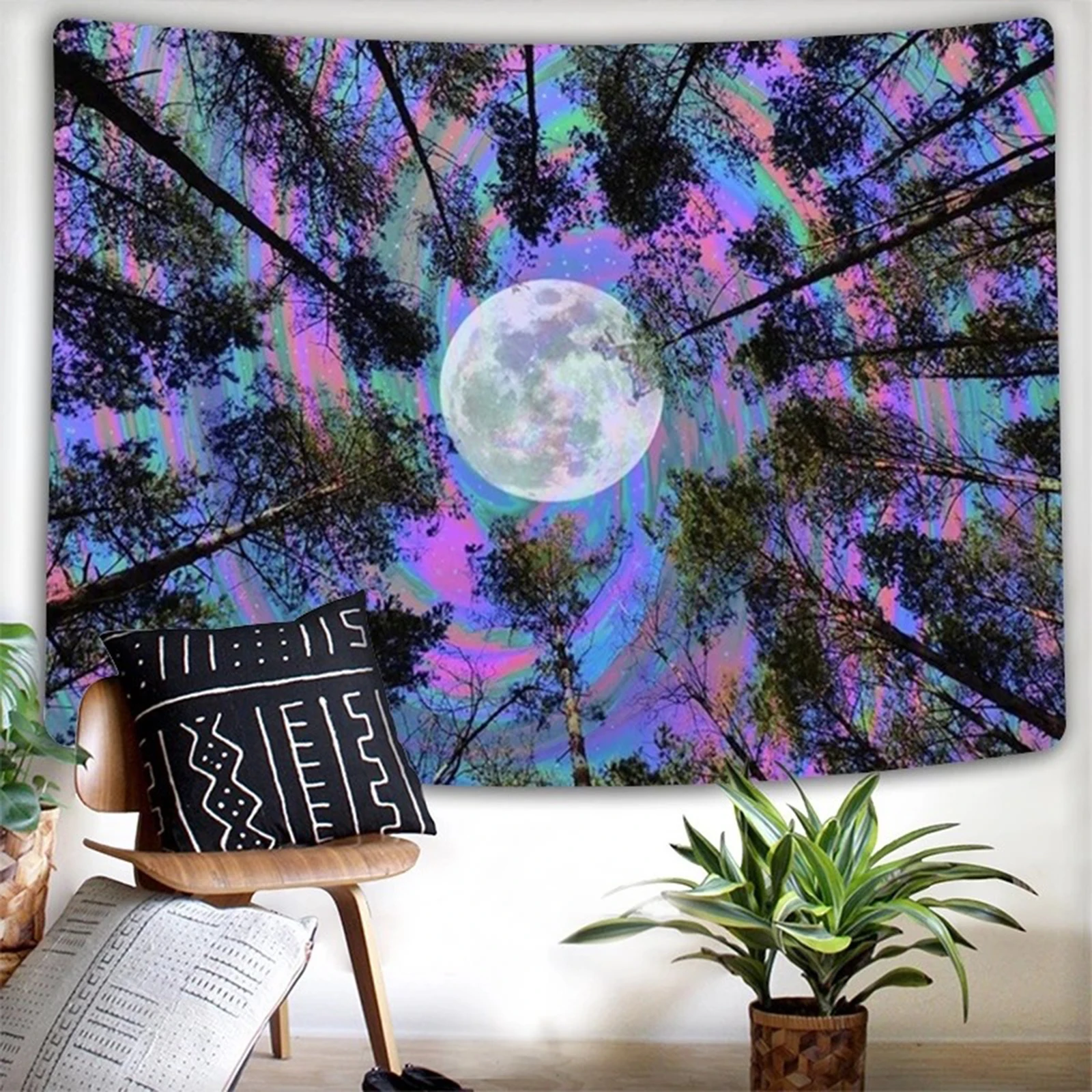 Фон грибного леса ковер Замок сказка психоделические красочными бабочками и